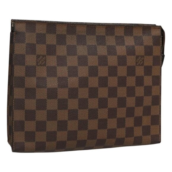 LOUIS VUITTON Damier Ebene Posh Toilette 26 Pouch N47543 LV Auth 121662 - Picture 1 of 16